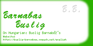 barnabas buslig business card